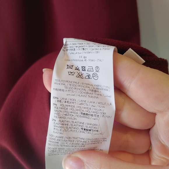 P.A.R.O.S.H. Burgundy Crepe Stretch Dress NWT Size Medium - Picture 8 of 11